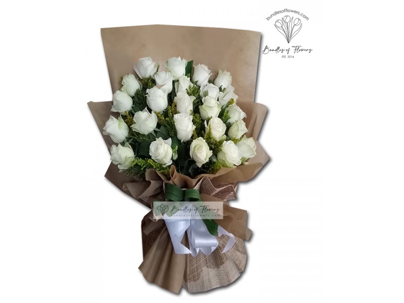 2 Doz Imported White Roses
