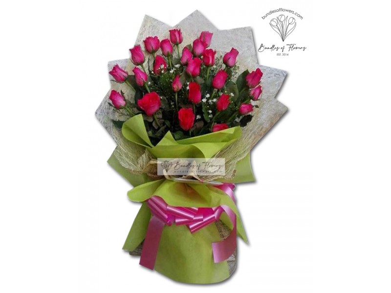 24 Pink Roses Bouquet